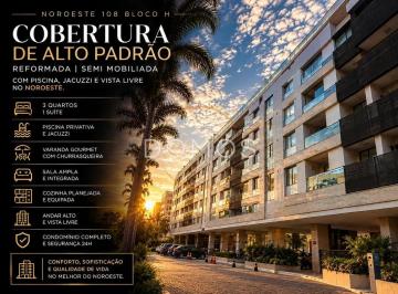 46CFE3E5-77D5-4285-9885-83153B390041 · COBERTURA DE ALTO PADRÃO REFORMADA, SEMI MOBILIADA, COM PISCINA, JACUZZI E VISTA LIVRE NO NOROESTE.