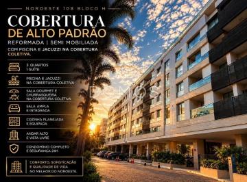 1FC88B02-B359-4CCE-82E7-EE0B46418362 · COBERTURA DE ALTO PADRÃO REFORMADA, SEMI MOBILIADA, COM PISCINA, JACUZZI E VISTA LIVRE NO NOROESTE.