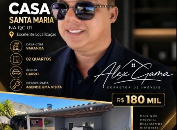 Casa 100m² Venda Santa Maria · Alex Gama Vende: Linda Casa na Qc 01 Quadra Central de Santa Maria, Próx Adm Regional, Brb