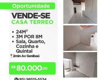 Casa · 24m² · 1 Quarto · Casa 1 Quarto no Genibaú Tel 85.98515.5534