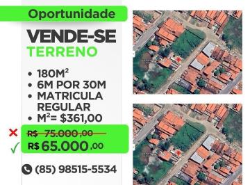 Terreno · 📌 VENDE- SE TERRENO 156m² NO CANIDEZINHO- FORTALEZA,CE
