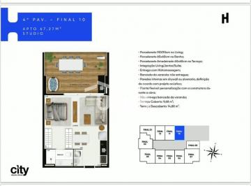 Apartamento · 67m² · 1 Quarto · 1 Vaga · Studio a venda de 67m2 com garden e jacuzzi. Espaço é o que não falta nesse studio.