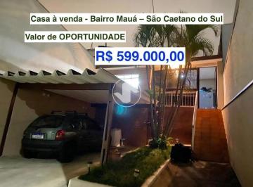 Casa · 91m² · 2 Quartos · 4 Vagas · Casa à Venda no Bairro Mauá, 2 quartos, quintal, 4 vagas – São Caetano do Sul | Terreno 175 m²