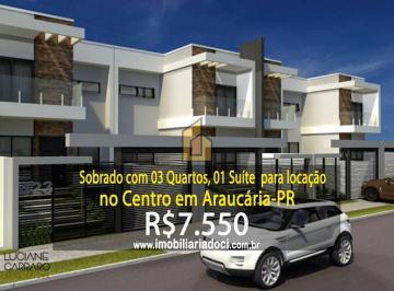 9342a039f368a7e06dbffddf351fc8ea3ee65e08 · Sobrado Triplex de 03 Quartos, 01 Suíte Master no Centro em Araucária-PR  - Locação por R$7.550,00