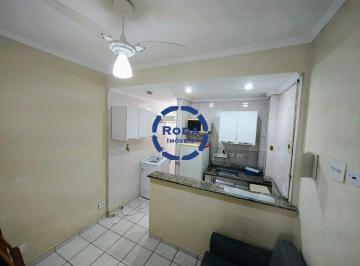 Apartamento · 28m² · 1 Quarto · 1 Vaga · KITNET MOBILIADA PRÉDIO FRENTE A PRAIA COM VISTA MAR LATERAL – ANDAR ALTO NO JOSÉ MENINO!