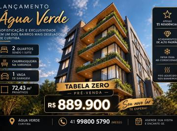 Apartamento de 3 quartos, Curitiba · Agua Verde - Lançamento 2 quartos sendo 1 suite - 1 vaga - 72,43m2 privativos