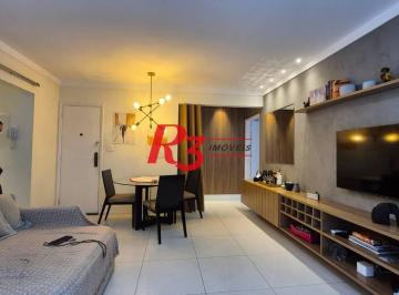 586c8cd2e14b7311c04df6090a010f646bf95b39 · Ótimo apartamento à venda na Pompéia, quadra da praia, reformado, amplo, 2 dorms + office, 1 vaga, e