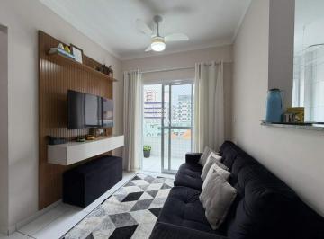 Apartamento · 55m² · 2 Quartos · 1 Vaga · Apartamento mobiliado à venda no Bairro Mirim, Praia Grande – 2 quartos e piscina