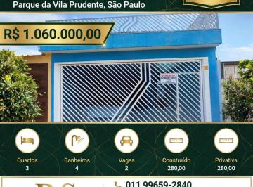 202610201110243010.jpg · Sobrado para Venda em São Paulo, Parque da Vila Prudente, 3 dormitórios, 4 banheiros, 2 vagas