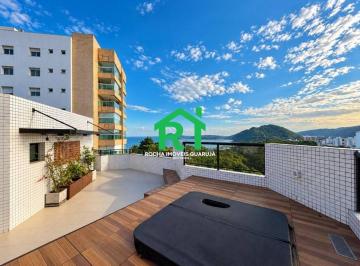 a83087eec6a227b28f5cc452bb6203266ebbd74f · Cobertura frente mar com 3 quartos (1 suíte), 2 vagas, lazer à venda em Jardim Astúrias Guarujá