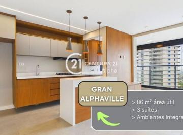 0863a771955f5aa81adde69aa4d5795e44ca1326 · Apartamento com 3 dormitórios para alugar, 86 m² por R$ 10.500/mês - Alphaville Empresarial - Baruer