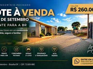 Terreno , Vicente Pires · Lote à Venda no 26 de Setembro, 400m², Frente para BR, Condomínio Fechado, Alto Padrão, 31 Lotes