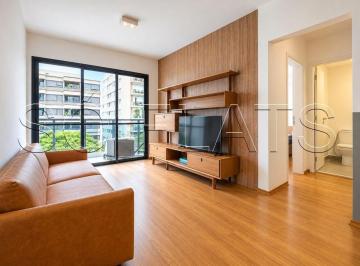 Apartamento · 40m² · 1 Quarto · 1 Vaga · Flat Mobiliado à Venda no Jardim Paulista com 40m², Varanda e 1 Vaga