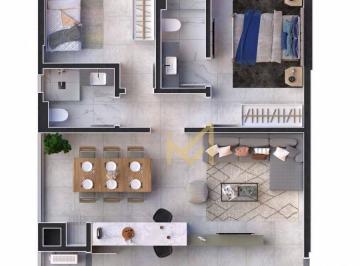 e002329736f7dd5e54b77943484467adc0fe2b77 · Apartamento com 2 dormitórios à venda, 70 m² por R$ 750.000 - Centro - Cascavel/PR