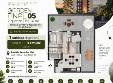 Apartamento · 52m² · 2 Quartos · 1 Vaga · Garden em Curitiba, no bairro Bom Retiro - Nillo