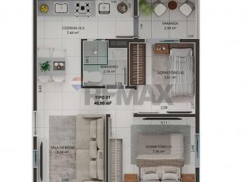 Apartamento · 41m² · 2 Quartos · 12 Vagas · Apartamento 2 Dormitórios com Sacada – 40,90 m²