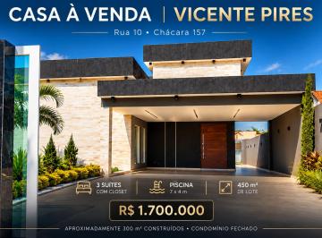 Casa de 3 quartos, Vicente Pires · Casa à Venda em Vicente Pires | Rua 10 | 3 Suítes com Closets | Piscina | Hidromassagem | 450m²