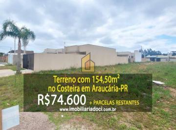 b30c1cd309325c1a9efb6bb938e43bef06624498 · Terreno com 154,50m² no Costeira em Araucária-PR - A venda por R$74.600,00 + 154 parcelas de R$1.96