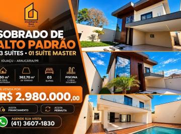 48f7a8ffc001ed2cb319834f6f56f6ebfb2d2c95 · Sobrado de Alto padrão com 03 Suítes no Iguaçu em Araucária-PR  - A venda por R$2.980.000,00
