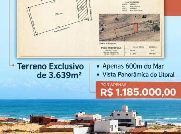 Terreno , Litoral De Aracati · TERRENO DE 3639M² EM CANOA QUEBRADA A 600 METROS DO MAR
