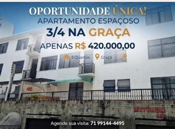 Apartamento · 100m² · 3 Quartos · 1 Vaga · OPORTUNIDADE NA GRAÇA 3/4 COM 100 m² R$ 420 MILExcelente chance de adquirir um amplo apartamento na