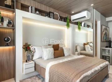 quarto-decorado-com-cama-de-casal-e-iluminacao-indireta · Apartamento, 1 dormitórios, 53.92 m², em Santo Amaro