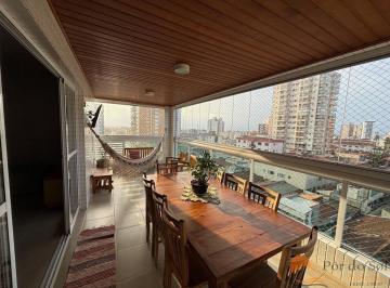 Apartamento · 142m² · 3 Quartos · 2 Vagas · Apartamento Mobiliado a 150 m da Praia, 3 Suítes e Vista Parcial para o Mar - Tupi, Praia Grande/SP