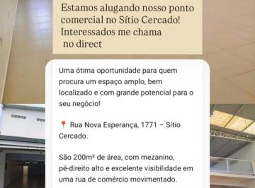 Comercial , Curitiba · Alugo excelente ponto comercial no Sítio Cercado