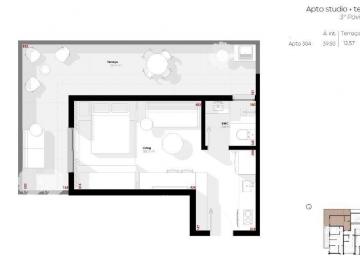 Comercial · 50m² · 1 Quarto · Studio em Centro, Florianópolis/SC de 50m² 1 quartos à venda por R$ 478.667,74