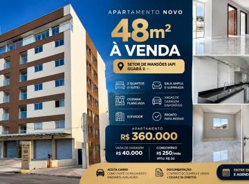 Apartamento de 2 quartos,  · Apartamento 2 Quartos com Suíte 48m² à Venda no Guará II – Setor de Mansões IAPI