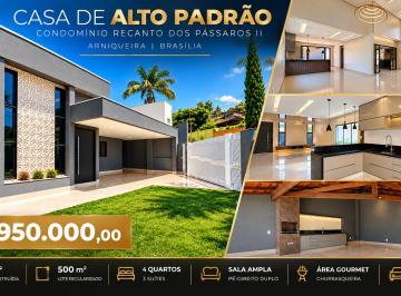 Casa de 4 quartos, Águas Claras · Casa à Venda em Arniqueira, Brasília | 4 Quartos, 3 Suítes, 180m², Lote 500m², Área Gourmet, Piscina