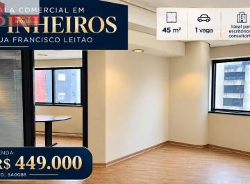 0a64183292489a64a0cb721886257f4b4093aaf9 · Sala comercial, R. Francisco Leitão, 469 - Pinheiros, 45m², 1 vaga, Executive Tower