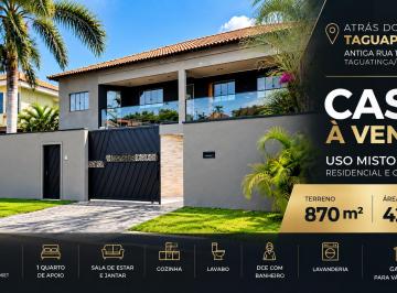 Casa de 3 quartos, Vicente Pires · Casa à Venda no Taguaparque | 870m², 420m² Construídos, 3 Suítes, Uso Misto e Escritura