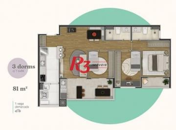 699702fac27690301294a96d86aa2d15447c40f1 · Apartamento com 3 dormitórios à venda, 81 m² por R$ 810.000,00 - Centro - São Vicente/SP