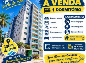 Apartamento · 52m² · 1 Quarto · 1 Vaga · Conforto, praticidade a apenas 300 metros da praia!