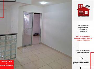 Apartamento de 2 quartos, Santa Maria · APTO TÉRREO 2 QTS C/ QUINTAL COBERTO QD 302 TOTAL VILLE-DF