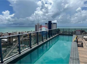 Apartamento · 25m² · 1 Quarto · 1 Vaga · LOCAÇÃO: Flat Novo Mobiliado e Equipado com Vista para o Mar de Tambaú!