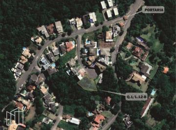 Vista aérea do lote de 622,80 m² no condomínio Reserva do Moinho, Fazendinha. · Lote em condomínio, Reserva do Moinho, Fazendinha, 622,80 m², cul-de-sac, projet