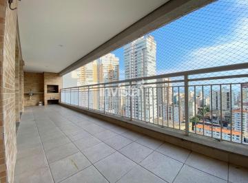 Apartamento · 160m² · 4 Quartos · 2 Vagas · Apartamento para Locação no Gonzaga, Santos – Vista Mar, Varanda Gourmet, 4 Dormitórios e 2 Suítes