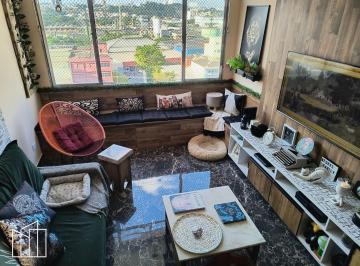 Sala do apartamento reformado no Centro de Santo André. · Apartamento reformado com vista livre, Andar: 5 a 8, Centro, Santo André, 120 m²