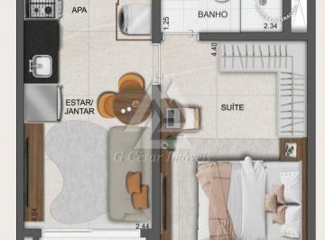 Apartamento · 33m² · 1 Quarto · Apartamento para venda em Fundação de 33.00m² com 1 Quarto