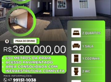 Casa de 2 quartos, São Francisco do Sul · Casa com Espaços Integrados em Excelente Localização na Praia do Ervino