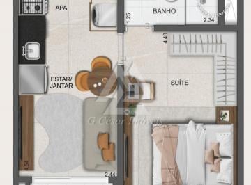 Apartamento · 33m² · 1 Quarto · Apartamento para venda em Fundação de 33.00m² com 1 Quarto