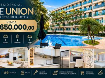 Apartamento de 1 quarto, Guará · Apartamento à Venda The Union Brasília 40m² 1 Quarto Mobiliado Planejado Piscina Academia 1 Vaga