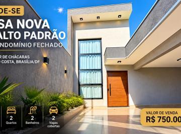 Casa de 2 quartos, Guará · Casa Nova Alto Padrão à Venda no Setor de Chácaras Lúcio Costa, Brasília, 2 Quartos, 140m²