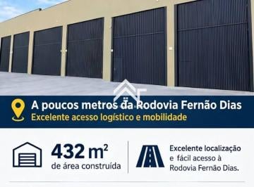 ?? GALPÃO DE 432 m² A 200 m DA FERNÃO DIAS: PÉ-DIREITO DE 7 m, 2 PORTÕ · ?? GALPÃO DE 432 m² A 200 m DA FERNÃO DIAS: PÉ-DIREITO DE 7 m, 2 PORTÕES DE 5,40 x 5,50 m E PISO PAR