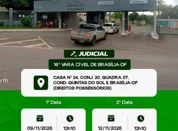 Casa de 3 quartos, Brasília · LEILÃO JUDICIAL DE CASA NO QUINTAS DO SOL II COM 50% DE DESCONTO!