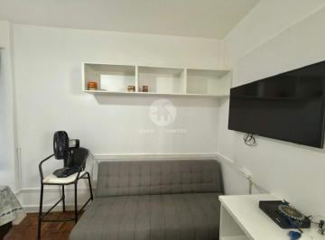 Apartamento · 40m² · 1 Quarto · 1 Vaga · Kitnet Mobiliada, Vaga Coletiva e Portaria 24h a 1 Quadra da Praia no Gonzaga – Santos/SP