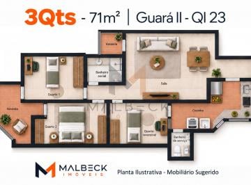 Apartamento de 3 quartos, Brasília · 3 quartos, 71m², nascente e varanda | Guará II — QI 23