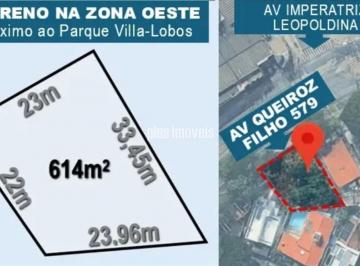 Terreno · 614m² · Terreno de 614 m² à Venda na Vila Hamburguesa ? Zoneamento ZCOR-2 e Excelente Oportunidade